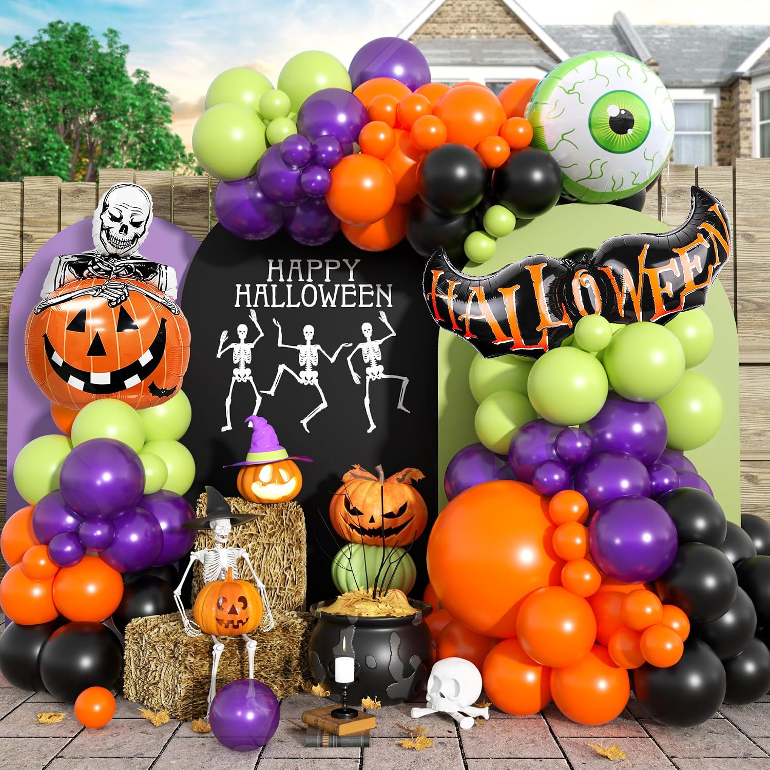 Balloon Arch Kit - Kit Arco di Palloncini per Halloween,