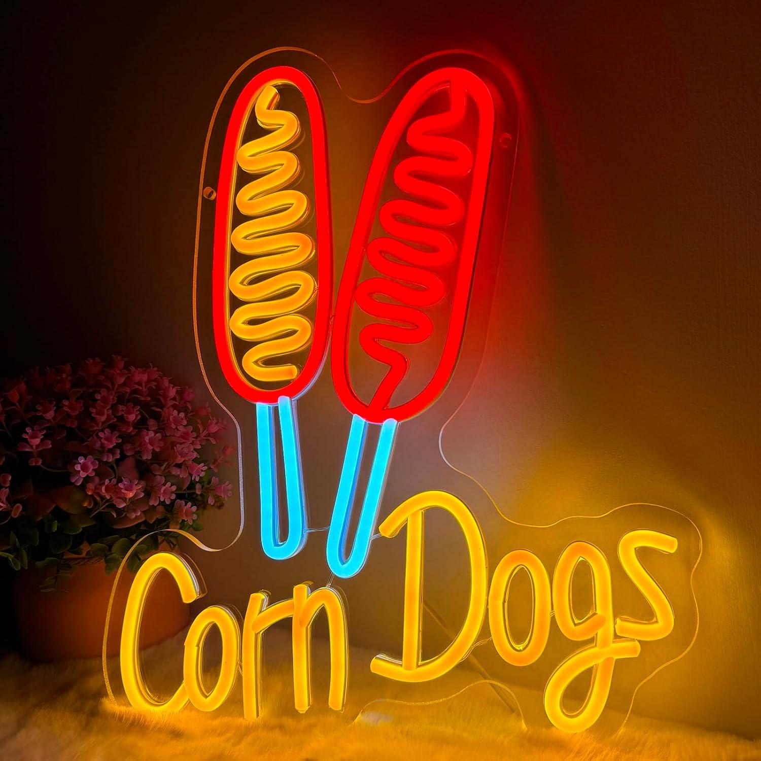 Neon Sign Party - Insegna al Neon Corn Dog, Luci